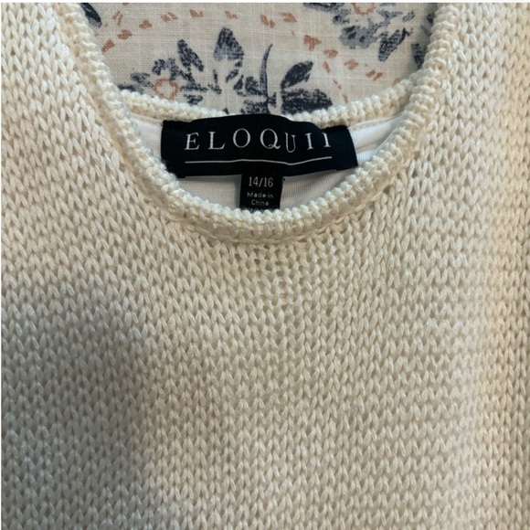 NWOT ELOQUII Fringe Sweater Sleveles Dress, Off Whit, SZ 14/16 Fits Like 18/20US - Picture 4 of 4